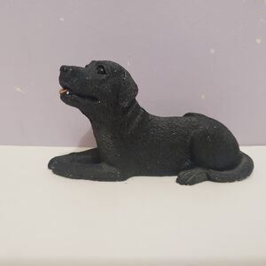 Stone Critters Black Lab Pup Dog Figurine USA Home Country Decor 2"×3"